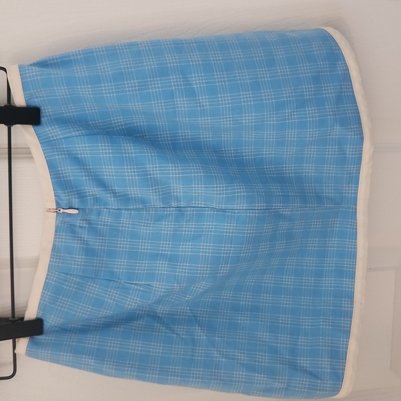 Urban Outfitters Light Baby Blue Checkered Plaid Mini Skirt Zip Up XS - Picture 6 of 7